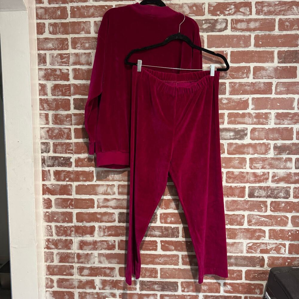 Vintage Velour Star Lounge Tracksuit Set Y2k USA Red Gold Silver Stars Size L - Picture 3 of 12
